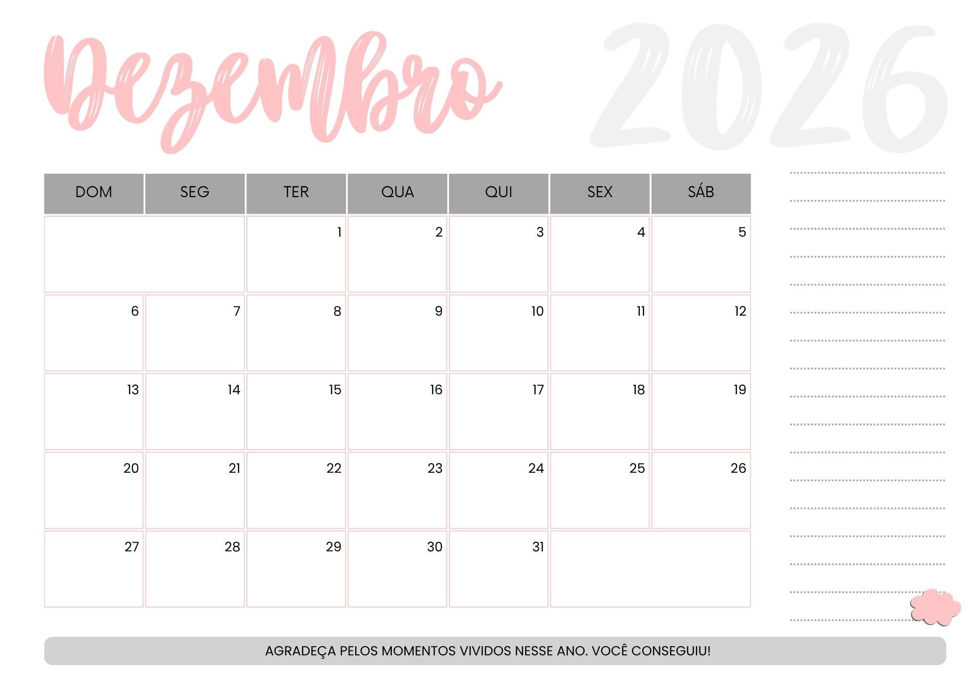 Planner Semanal e Mensal — amostra 2